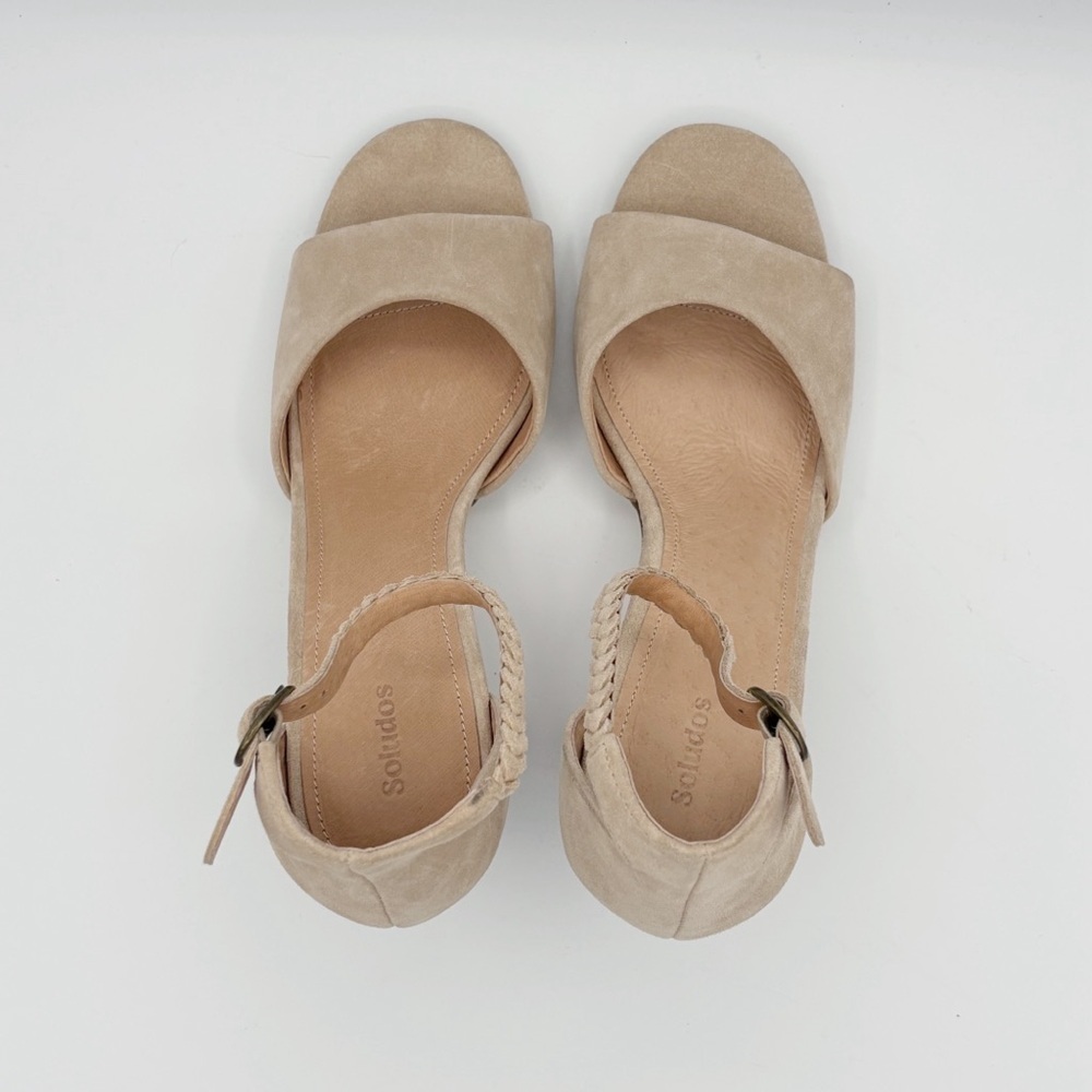 Soludos Hazel Suede Heels Sz 9.5 Sand/Tan Summer Neutral NEW NWOB - Picture 6 of 10